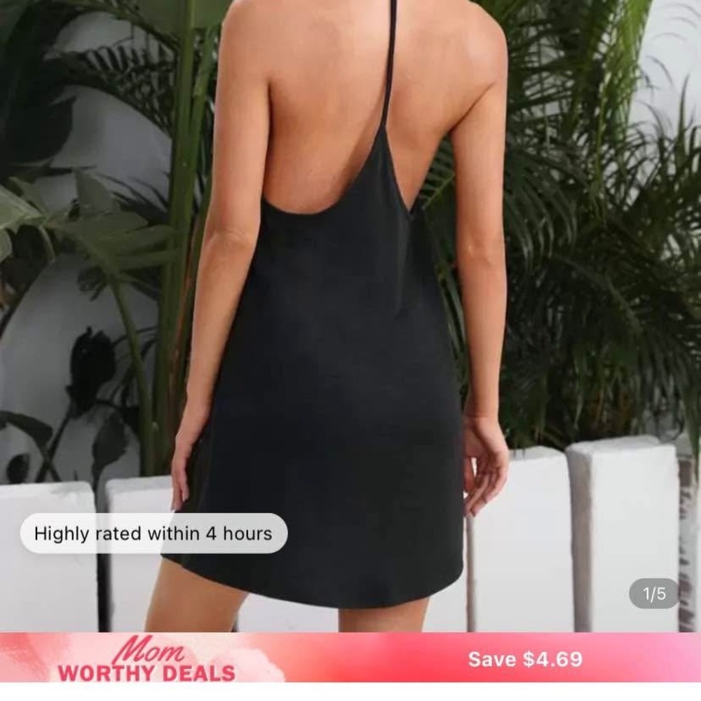 Elegant Black Backless Dress